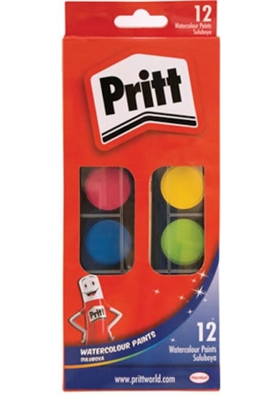 Sulu Boya 12 Renk Büyük Tablet - Pritt