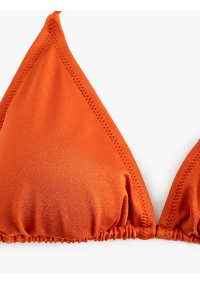 Koton Astarlı İpli Üçgen Bikini Üstü Kahverengi 5sak10050mm Kahve Kahverengi