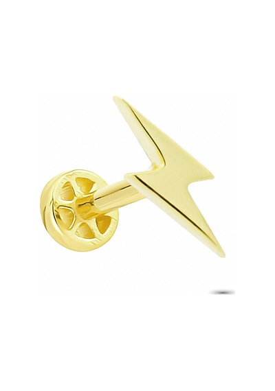 Glorria Altın Şimşek Tragus Piercing Çok Renkli