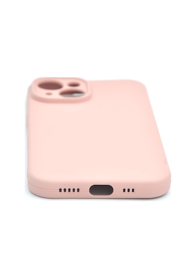 Apple Uyumlu iPhone 15 Düz Renk Esnek Yumuşak Silikon Kılıf Rubber Pembe