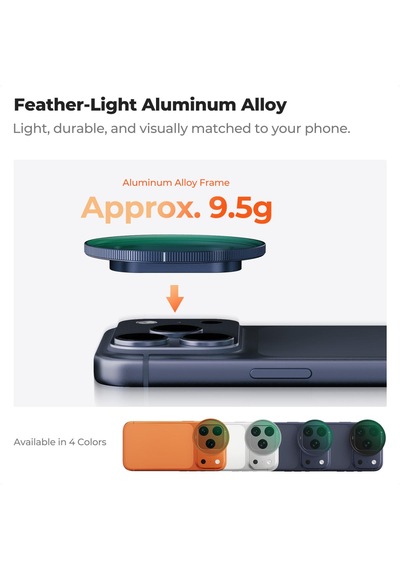 K&f Concept İphone 17 Pro Max/17 Pro İçin Geçmeli Cpl Filtre - Nano-x Serisi Optik Black