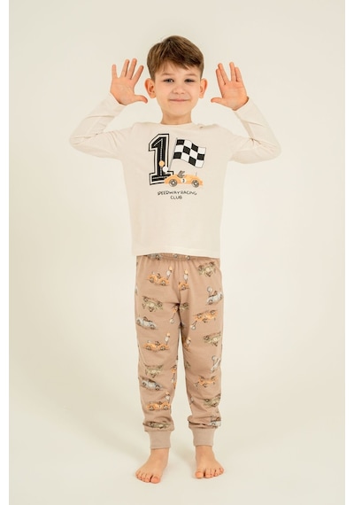 Rolypoly Erkek Çocuk Speedway Racing Club Beyazuzun Kol Pijama Takım Rp3875-c-v1 Rp3875-c-v1 BEYAZ