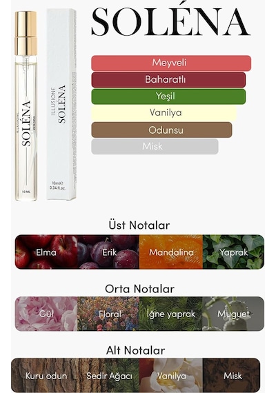 Soléna Edp Kadın Parfüm Seyahat Boy 10 Ml Baharatlı - Tatlı - Vanilya Narenciye, Gül, Vanilya Diğer