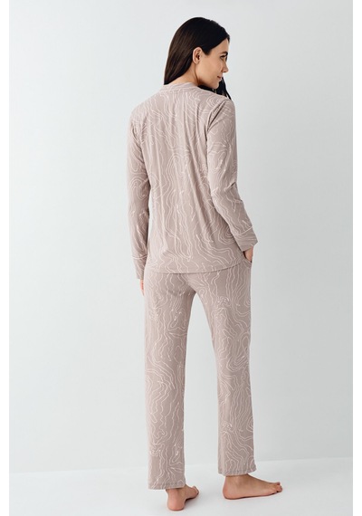 Pierre Cardin Kadın Kahverengi Pijama Takımı Pc9098-s-v1 Kahverengi