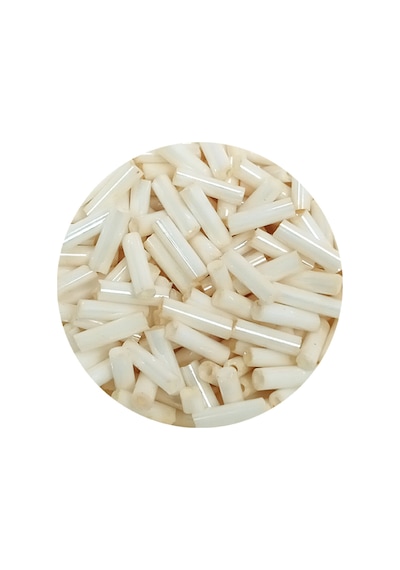 Uzun Boru Kesme Boncuk Çap 2mm Uzunluk 10 Mm - 60 Gram - Açık Krem - Bnc298