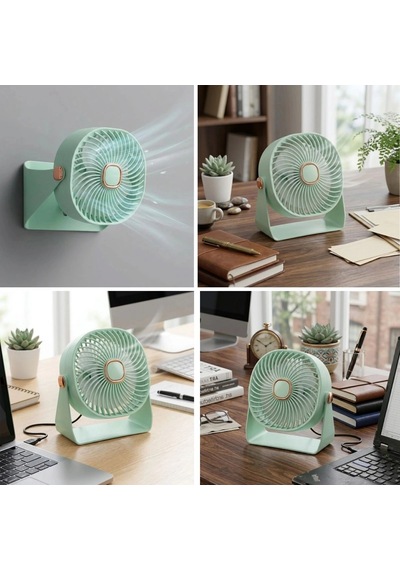 3 Kademeli Masaüstü Fan Duvara Asılıp Sabitlenebilen Standlı Kaydırmaz Pedli Mini Fan Zb112 Bx40