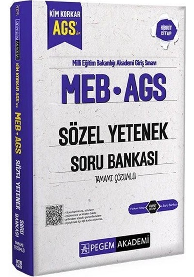 Meb Ags Kim Korkar Sözel Yetenek Soru Bankası Tamamı Çözümlü /...