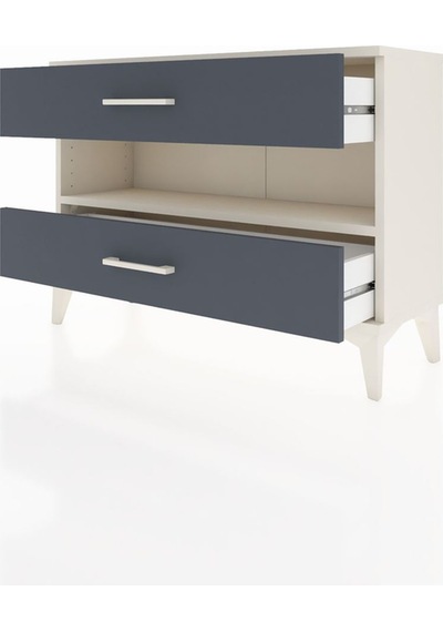 Arges Şifonyer Tek Raflı 2 Çekmeceli 88x30x64 Aytaşı-antrasit Aytaşı