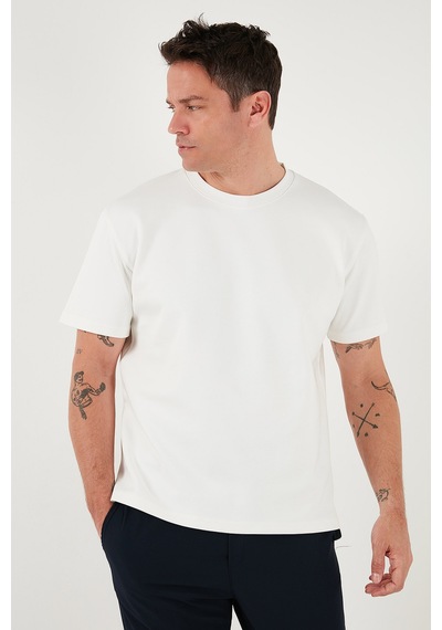 Buratti Pamuklu Regular Fit Bisiklet Yaka Basic Erkek T Shirt 5902772 Ekru