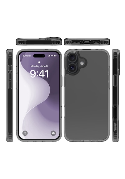 Apple Uyumlu iPhone Buff 16 Plus Air Hybrid Şeffaf Kılıf Smoke Black