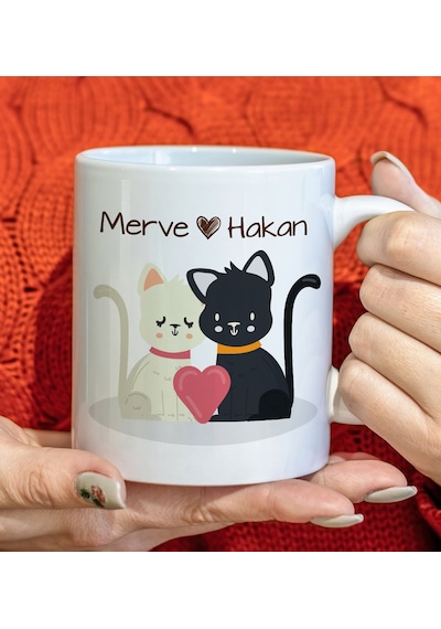 Bk Gift Kişiye Özel Sevgili Evcil Hayvan Tasarımlı Beyaz Kupa Bardak-4, Arkadaşa Hediye, Sevgiliye Hediye Kobitmeyencom33821 Bk Gift