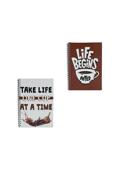 A5 Spiralli Coffee Defter 40 Yaprak 4'lü Tamamı Çizgisiz