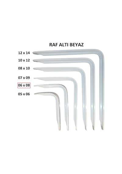 Metal Boyalı Lüx Beyaz Raf Altı 6x8 - (2 Adet)