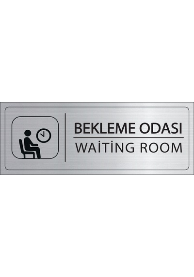 Mayeka Bekleme Odası İsimlik Gümüş Metal Kapı İsimliği Levhası Yönlendirme Tabelası