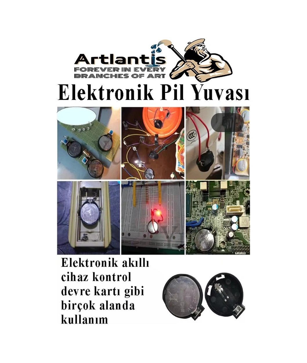 Elektronik Pil Yatağı 3 Volt 5 Adet Cr2032 Cr2025 Cr2016 Para Düğme Pil Yatağı Rcb Pil Tutucu Bios Devre Kart