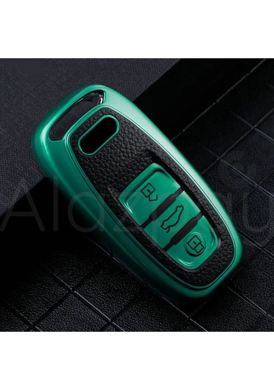 Audi A1 A3 A4 A5 A6 A7 A8 Q3 Q5 Q7 S4 S5 S6 S7 S8 R8 Tt Deri Görünüm Tpu Anahtar Kılıfı Yeşil