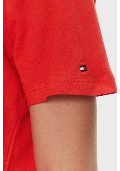 Tommy Hilfiger Bayan T Shirt Ww0ww40276 Sne Kırmızı Kirmizi