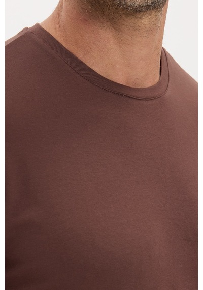 Tudors Erkek Slim Fit Dar Kesim Pamuklu Yumuşak Doku Esnek Kumaş Basic Kahverengi Bisiklet Yaka Tişört-52096 Tudors Erkek Slim Fit Dar Kesim Pamuklu Yumuşak Doku Esnek Kumaş Basic Kahverengi Bisiklet Yaka Tişört-52096