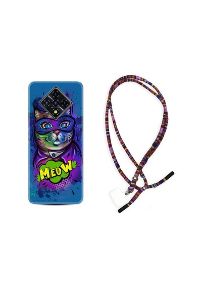 Infinix Zero 8 Kılıf Rasta Boyun Askılı Super Meow 1715