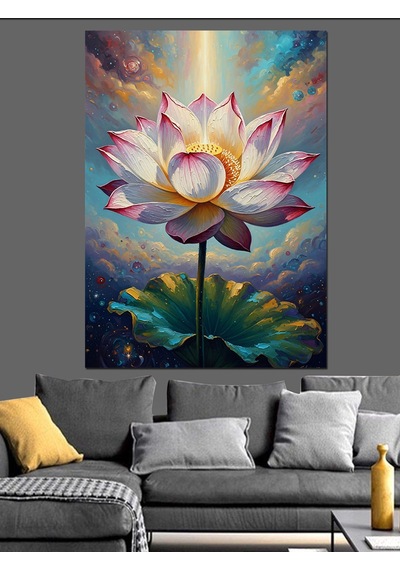 Ahşap Tablo Su Üzerinde Açan Pembe Lotus