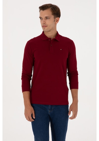 U.S. Polo Assn. Erkek Regular Fit Polo Yaka Bordo Basic Sweatshirt 50315941-VR014