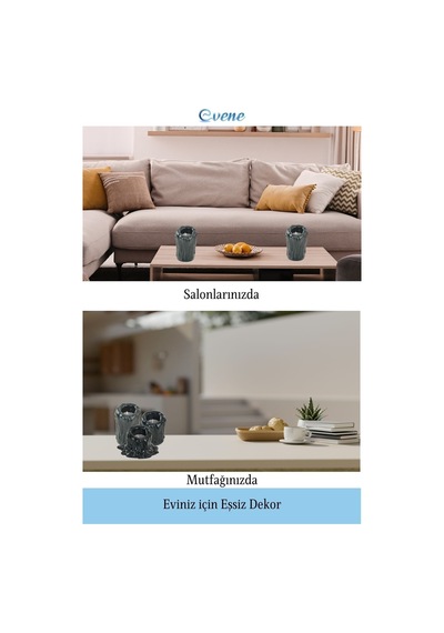 Mumluk Şamdan 3 Adet Tealight Uyumlu Üçlü Tüm Boylar Erimiş Mum Model - Siyah