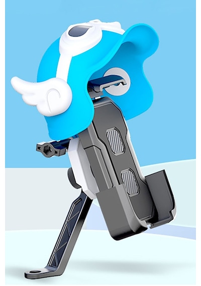 Evrensel Bisiklet Kask Şeklinde Telefon Tutucu Motosiklet Gidonu Yağmur Güneş Koruma Siyah