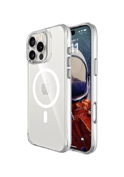Bix Apple Uyumlu iPhone 16 Pro Max Magsafe Transparan Şeffaf Kılıf Güçlü Manyetik Üstün Darbe Koruması Şeffaf