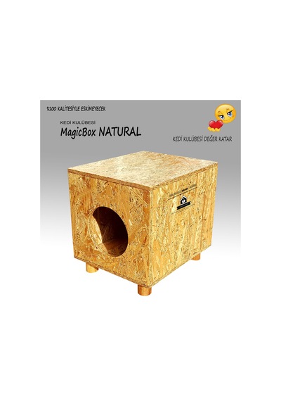 Kedi Kulübesi Profesyonel Magicbox Natural Kedi Evi 32 x 36 x 37 CM