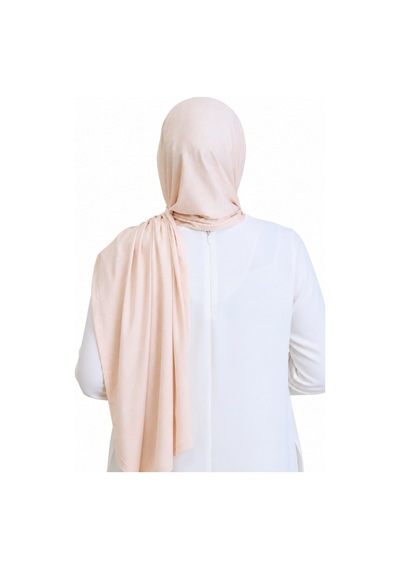 Modish Group Penye Boyun Kapamalı Şal Başörtü Hazır Giyim Turban Esnek Jersey Şal Bej