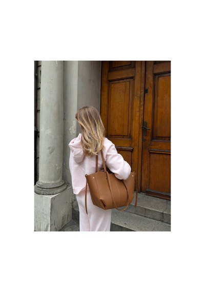 Nura Collection Kadın Polen Dikiş Detaylı Tote El Ve Omuz Çantası Taba - 939575972 Taba