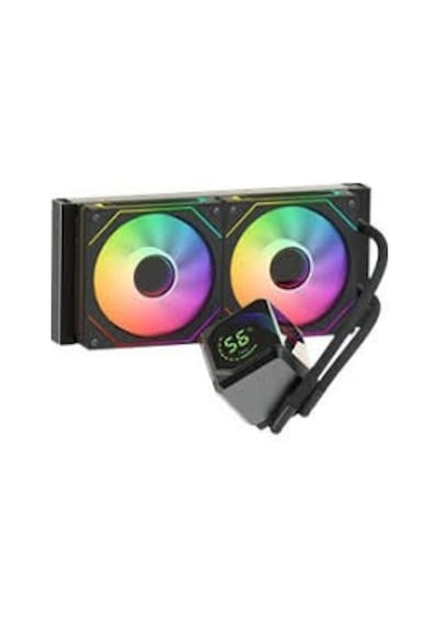 Rampage HelApple Uyumlu iOS D24 Siyah 12cm Fan Sıcaklık Göstergeli Intel Lga1700/amd Am5 Argb 240mm Sıvı Soğutmal