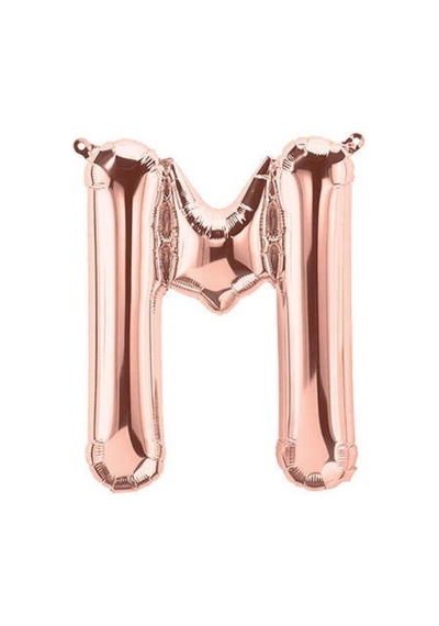 M Harfi Rose Gold Folyo Balon 34 İnç 80 Cm