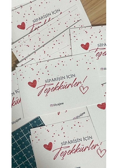 Kişiye Özel E-ticaret Teşekkür Kartı 5x8 Cm 250 Adet