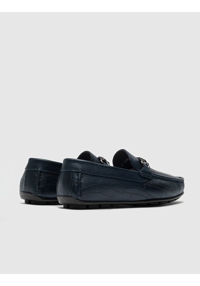 Hakiki Deri Lacivert Erkek Loafer - 42