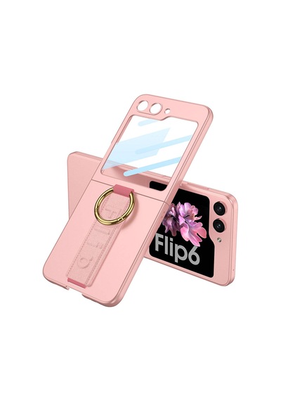 Ardemix Galaxy Uyumlu Z Flip 6 Kılıf Kamera Korumalı Yüzüklü Flip Ring Kıpta Kapak-mor Mor