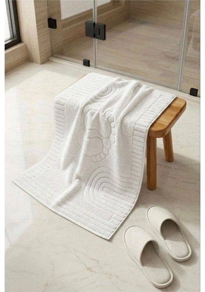 Esila Serisi Beyaz Renk Ayak Havlusu 50 X 70 Premium Yumuşak Dokulu %100 Organik Pamuk Beyaz - 891743445 Beyaz