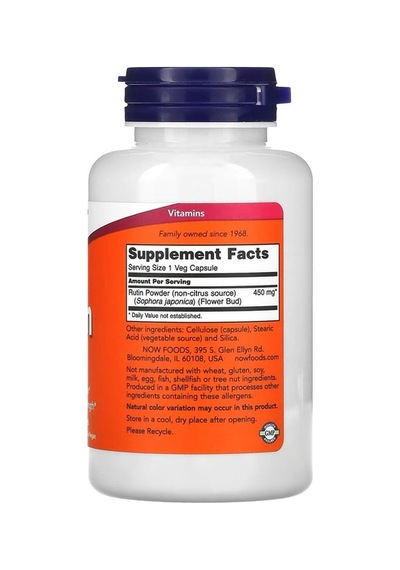 Now Foods, Rutin, 450 Mg, 100 Veg Capsules