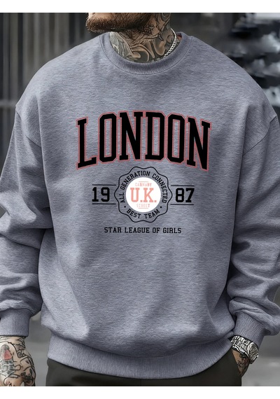 Startmore Startmorelondra İngiltere 1987 En İyi Takım Sporları Baskı Erkek Kazaklar Polar Günlük Kapüşonsuz Göml Gri