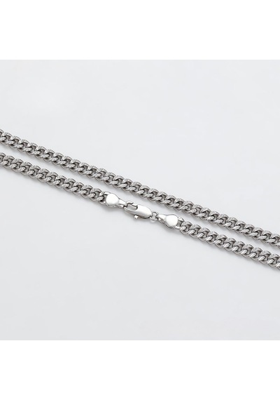 Platin Kaplama Klasik Gurmet Zincir Kolye / 50 Cm Silver