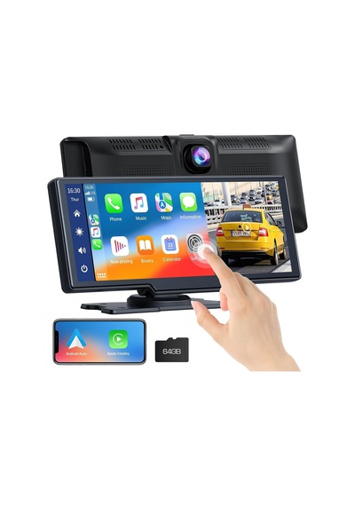 Kablosuz Apple Carplay Ve Android Auto, 2k Ön Dashcam'li Araba Stereo, Bluetooth 5.0/gps/fm/aux/mirror Link/64g Tf Card İle Taşınabilir Carplay 9.26 İnç Full Hd Dokunmatik Ekran Monitör