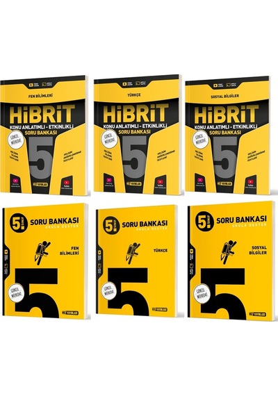 Hız 2025 5. Sınıf Fen Bilimleri + Türkçe + Sosyal Soru + Hibrit - Konu Seti 6 Kitap
