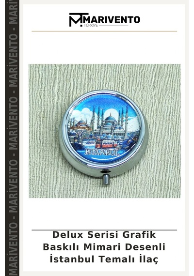 Delux Serisi Grafik Baskılı Mimari Desenli İstanbul Temalı Çok Renkli