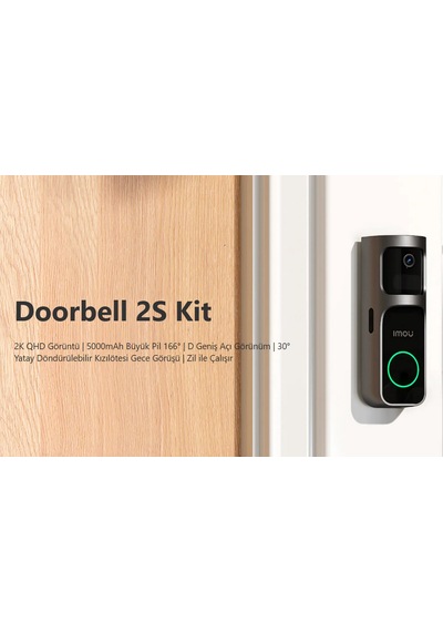 Imou 3mp Dahili Kameralı Ir Kapı Zili Doorbell 2s Kit Kameralı Uzaktan Yönetilebilir Kapı Zili Ve Kiliti