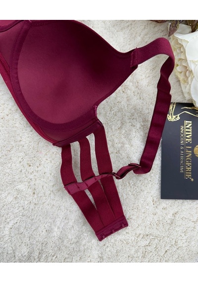 Le Jardin Marilyn Soft Cup Balenli Desteksiz Büyük Beden Sütyen - Bordo