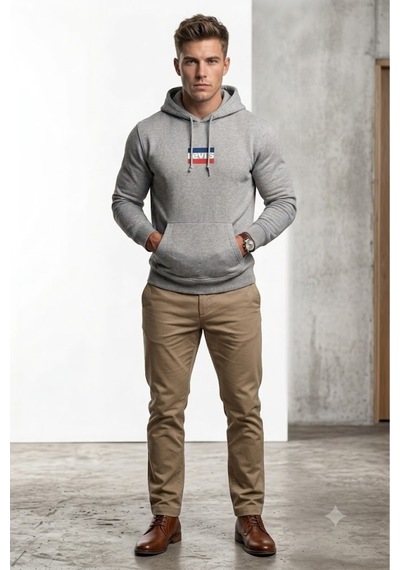 Levi's Kapüşonlu Gri Erkek Sweatshirt