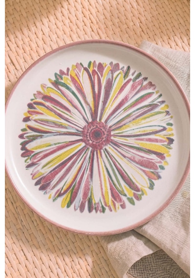 Serene Flower Nordic 4'lü Pasta & Sunum Tabağı 22 Cm Çok Renkli