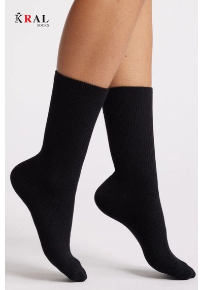 Kral Socks Unisex Siyah-beyaz 12 Çift Pamuklu Tenis Spor Uzun Soket Boy Çorap Siyah - Beyaz