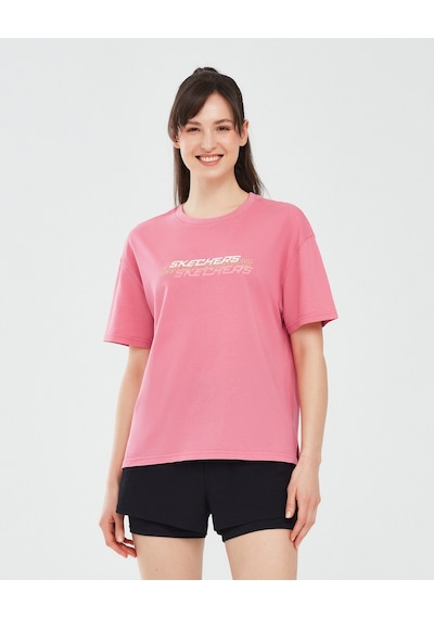 Skechers Graphic T-Shirt W Short Sleeve Kadın Pembe Tshirt S241199-590 Açık Pembe