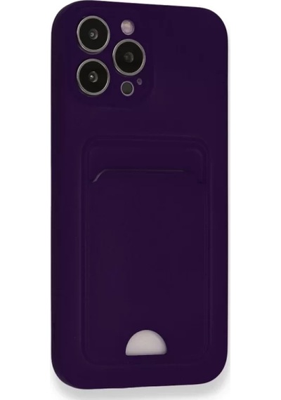 Newface Apple iPhone Uyumlu 12 Pro Max Kılıf Kelvin Kartvizitli Silikon - Derin Mor Belirtilmemiş